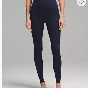 Women's Lululemon Align high rise ribbed navy leggings size 4 23” inseam